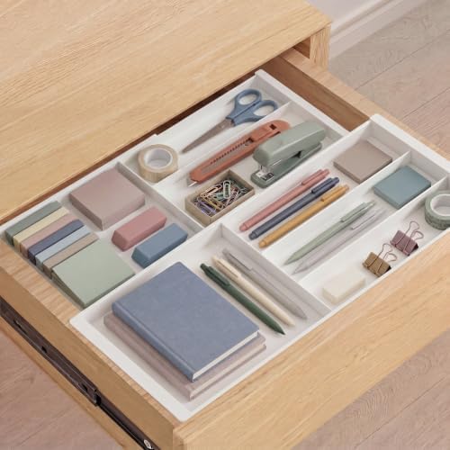 Briwooody 2 Pcs Hanging Sliding Drawer Tray with Adjustable Dividers by Briwooody