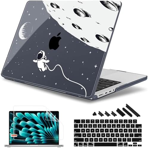 May Chen for 2026 MacBook Pro 14-inch M5 M4 M3 M2 M1 Pro/Max Chip, Release 2026 2025-2021, Model A3427 A3426 A3434 A3112 A3401 A3185, Plastic Hard Shell with Keyboard Cover, Astronaut Flight by MayChen