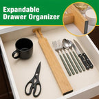 6 Pack Bamboo Drawer Dividers, Dresser Separators 16.6" to 21.8" - Image 3