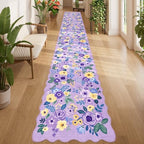 DUKINO 2x14 Hallway Runner Rug, Floral Washable Rug for Kitchen, Purple by DUKINO