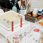 Rainmae 12"x12" Scrapbook Paper Storage, Stackable Plastic File Storage Box, Craft Paper Organizer Case, Textured Papers Storage Containers for Board Game, Document, Magazine, Art Supplies (6 Pack) - Image 7