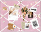 Flannel Fabric Pin Board with Criss-Cross Ribbons, 17x13 in by YINGXUN