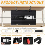 Under Desk Cable Management Tray No Drill, 28Inch Cable Management,Black - Image 2