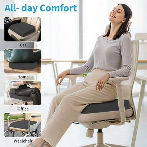 TranquilRelax 2XL Memory Foam Seat Cushion for Office Chair, 3.7-Inch, Gray - Image 5