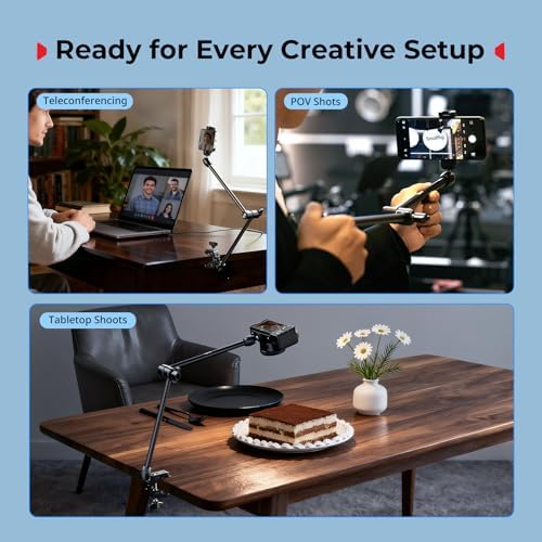 SMALLRIG Desktop Magic Arm Support with Super Clamp Kit, Phone Mount Clamp - Image 7