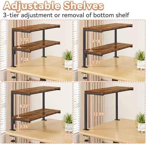 IBUYKE Clamp on Desk Shelf, 22.8” Large Desk Extender Shelves UTMZ010H - Image 4