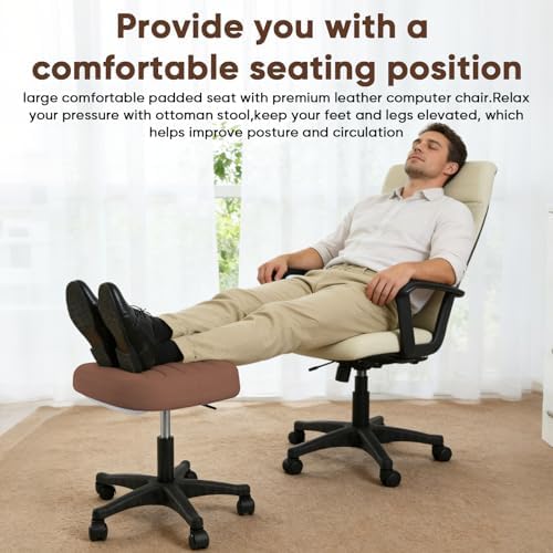 Ergonomic Adjustable Under Desk Footrest,Ottoman with Wheels - Image 3