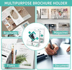 2 Pack Acrylic Brochure Holder 8.5 x 11 Inch with Business Card Holder, Clear Acrylic Brochure Holders Plastic Flyer Display Stand for Magazine, Pamphlet, Booklets, Menu, Journals, Literature - Image 5