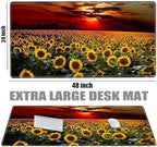 XXXL Mouse Pad Gaming 48x24 Extra Large Mousepad Huge Full Desk Mat Oversized Desk Pad Sunflower Sunset Marble Mouse Mat Giant Computer Mat for Protector Desktop - Image 2