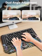 2-in-1 Ergonomic Keyboard Stand with Wrist Rest, Flower - Image 3