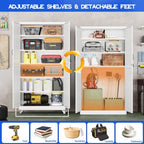 GAIOUS 78.7" Tall Metal Storage Cabinet with Lock and Wheels, File Cabinet - Image 4