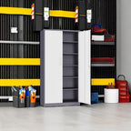 Metal Storage Cabinet with 2 Doors and 6 Shelves,Gray White Metal Cabinet with Lock,71" Lockable Garage Storage Cabinets,Locking File Cabinet,Steel Tool Cabinets for Home,Office,Garage,Shop,School - Image 6