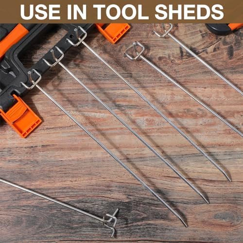 Shimeyao 100 Pcs Peg Board Hooks Stainless Steel Pegs,12 Inch,Silver - Image 6