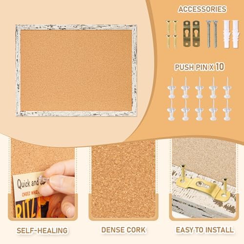 DOLLAR BOSS Cork Board, 36" X 24" Birch Bark Framed Bulletin Board - Image 2
