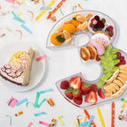 13.8" Extra Large Acrylic Number Charcuterie Board Box, Reusable Fillable Number Cake Candy Dish Display Serving Tray for Birthday Anniversary Party Decoration (3) - Image 5