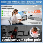 SMISEACOW Laptop Screen Extender 14" for 13-17.3'' Laptops, Portable Dual Monitor for Laptop, Ultra-Slim Clamp-On Vertical Dual IPS 1080P Screen Monitor Extender, USB-C HDMI for Office Travel - Image 5