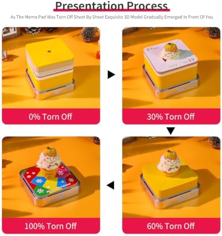 3D Calendar 2027, Tear-Away Desk Calendar, Paper Art Memo Pad, LED Light (Christmas D) - Image 4