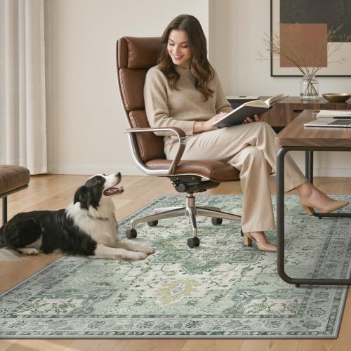 48"x60" Office Chair Mat for Hardwood Floor, Non-Slip Washable Green - Image 7