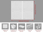 12 * 12in Pegboard Set, DIY Pegboard Combo Kit, Wall-Mounted Storage Organizer, Includes 4 pegboards and 18 Accessories, Suitable for Office, Gaming Room, Kitchen, and Decorative Display (White) - Image 7