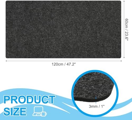 PATIKIL 47.2" x 23.6" Large Felt Desk Pad Protector, Non-Slip Desk Mat Full Table Mouse Pad Keyboard Mats for Laptop Computer Writing Desk Table Gaming Home, Dark Gray - Image 2