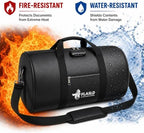 FLASLD Fireproof Document Bag with Lock, 18x10x8.5in Large Fireproof Waterproof Storage Bag, Silicone Coated Fiberglass Emergency Bag with Shoulder Strap for Laptop, Cash, Passport, Home Office - Image 3