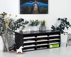 PAG-Mass Mail Sorter Organizer, Wood Countertop Literature Organizer, Student Mailbox for Classroom, Desktop Bill Paper Organizer for Office Home School, 12 Compartments, Black&White - Image 2