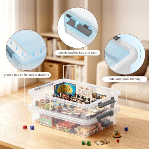 Citylife 5.3Qt 4Packs Clear Craft Organizers and Storage Box, Sensory Bins - Image 5