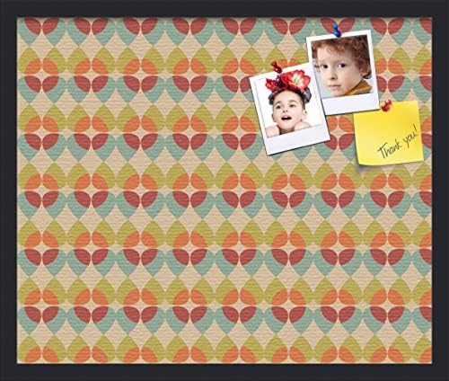 PinPix 24x20 inch Cork Bulletin Board. This Decorative Framed Pin Board Comes with Abstract Pattern in Color Design and Satin Black. Ideal for Home, Office Decor or School (PinPix-564) by PinPixBulletinBoards