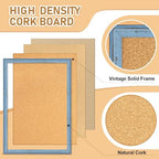 DOLLAR BOSS Cork Board, 24" X 18" Rustic Framed Bulletin Board, Blue - Image 3