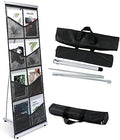 Outus 8 Pocket Mesh Literature Holder Portable Floor Stand Roll up, Black by Outus