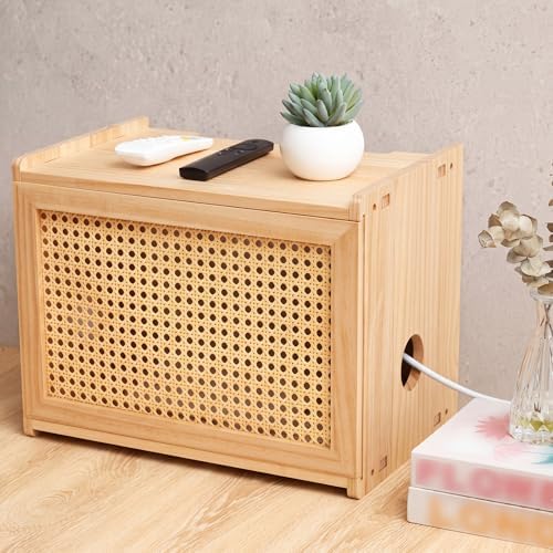 Wi-Fi Router Box Hider, Synthetic Rattan Decor, Wood by Unknown