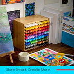 MEEDEN Bamboo Marker Holder Organizer: Holds 126 Pens with 18 Compartments - Image 2