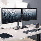 VIVO Freestanding Dual Monitor Stand with Sleek Glass Base and Adjustable Arms, Mounts 2 Screens up to 32 inch and 22 lbs Each, Black, STAND-V002FG - Image 2