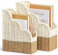 BROWNLILY Handwoven Paper Rope Magazine Holders with Scalloped Edge by BROWNLILY