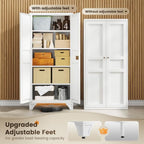 Yizosh Metal Storage Cabinet with 2 Doors and Adjustable Shelves - Image 6