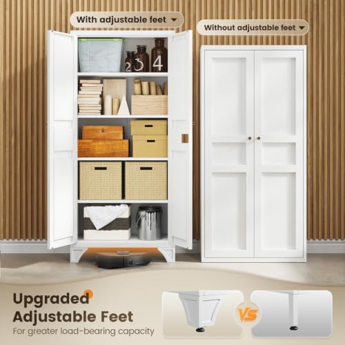 Yizosh Metal Storage Cabinet with 2 Doors and Adjustable Shelves - Image 6