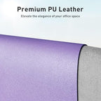 Aothia Faux Leather Desk Mat Mouse Pad, 63" x 24", Light Purple - Image 2