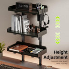 3-Tier Clamp on Wood Desktop Shelf, Adjustable Height Office Desk Organizer - Image 3