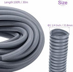DMiotech 100ft Wire Loom Split Tubing 1 1/4 Inch(31.8mm) ID Gray - Image 3