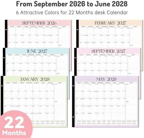 Forvencer 2027 Desk Calendar, Planner Sept 2026 - Jun 2028, 22 Month 22x17" - Image 2