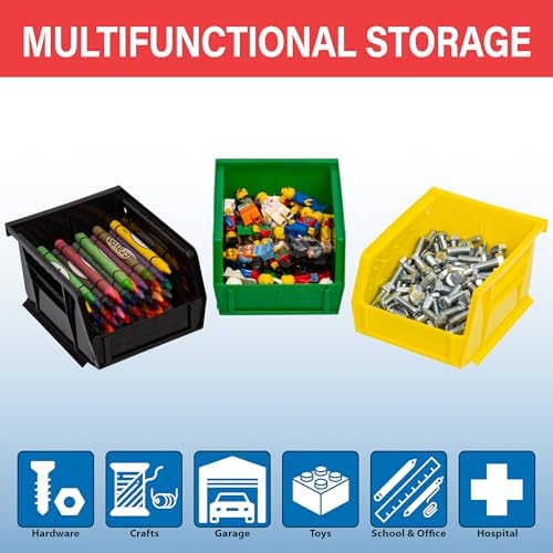 Akro-Mils 30210 AkroBins Plastic Storage Bins, 5"x4"x3", Red, 24-Pack - Image 4