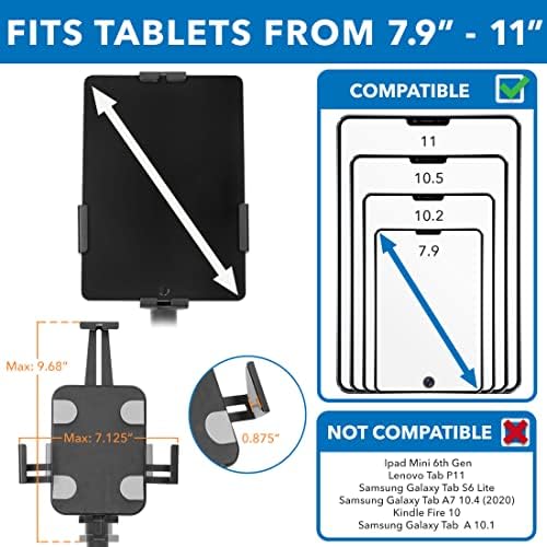 Mount-It! Anti-Theft Universal Tablet Floor Stand with Locking Clamp, Black - Image 2