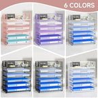 Pink Paper Organizer for Desk with Handle, 6-Tier - Image 4