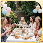 400 Pcs God Bless Flower Baptism Party Decoration Girl for 50, First Communion Confirmation Paper Plates Napkins Cups Cutlery Baptism Tableware for Christening Baby Shower Party Supply - Image 5