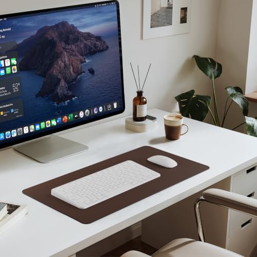 Jotsome Leather Desk Pad Mat, Non-Slip Desk Blotter Pad (Brown, 24" X 14") - Image 4