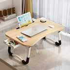 23.6" Lap Desk with Storage Drawer, Holders for Cup and Tablet - Image 2