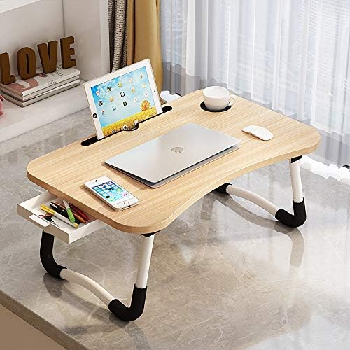 23.6" Lap Desk with Storage Drawer, Holders for Cup and Tablet - Image 2
