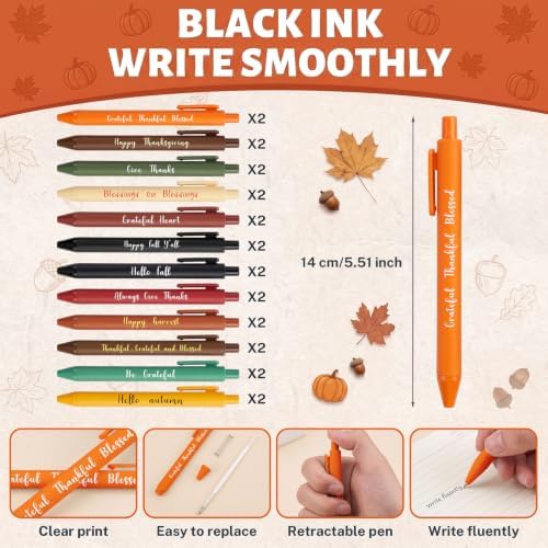 Fall Notebooks with Pens Bulk, 24 Sets, 5.5 x 4.7 In, Maple Leaves - Image 3