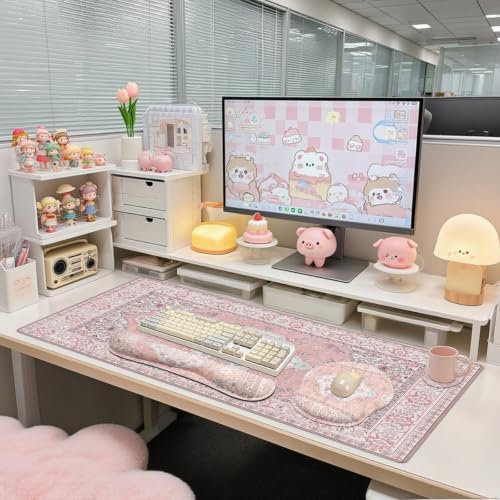 Mousepad Set，Keyboard Mat+Wrist Support Mouse Pad+Wrist Rest Pad+Coaster - Image 6