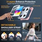 Case for iPad (A16) 11th/10th Generation 11/10.9 Inch 2025/2022, Ubearkk for iPad a16 case with Screen Protector, 360 Degree Rotating Stand Shoulder Strap Pencil Holder,Rose Beige - Image 3